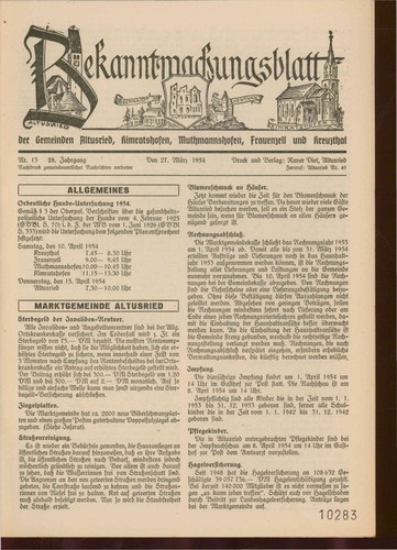 Bekanntmachungsblatt der