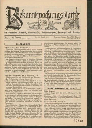 Bekanntmachungsblatt der