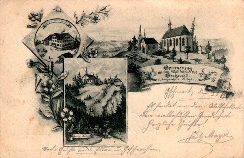 Gruss aus gschnait - ak, markt