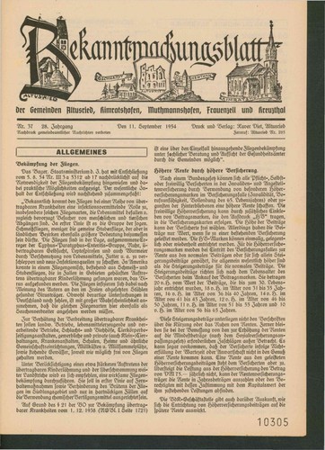 Bekanntmachungsblatt der