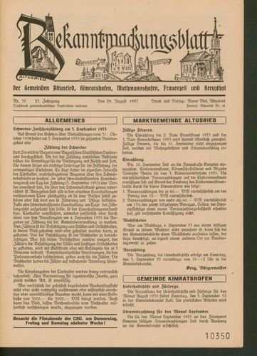 Bekanntmachungsblatt der