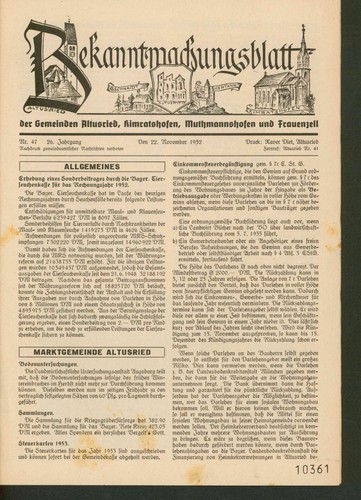 Bekanntmachungsblatt der