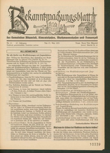 Bekanntmachungsblatt der