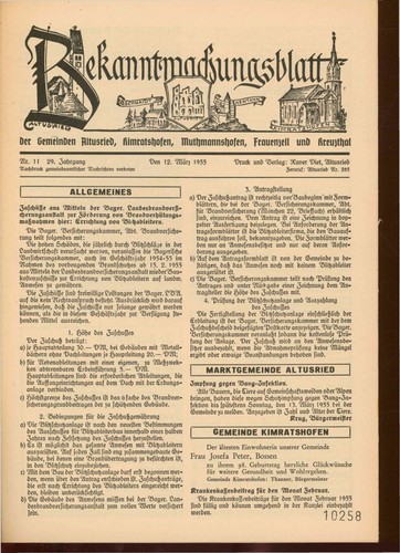 Bekanntmachungsblatt der