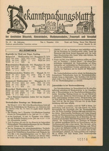 Bekanntmachungsblatt der