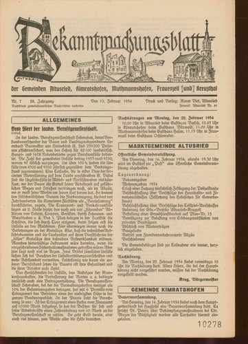 Bekanntmachungsblatt der