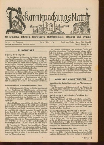 Bekanntmachungsblatt der