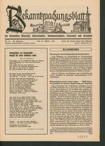 Bekanntmachungsblatt der