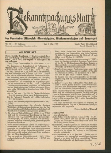 Bekanntmachungsblatt der