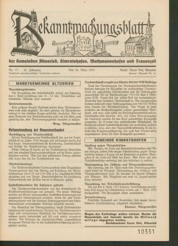 Bekanntmachungsblatt der