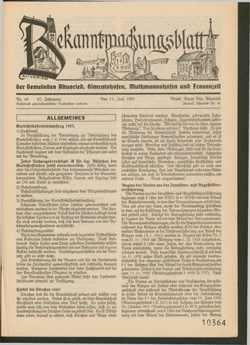 Bekanntmachungsblatt der