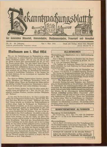Bekanntmachungsblatt der